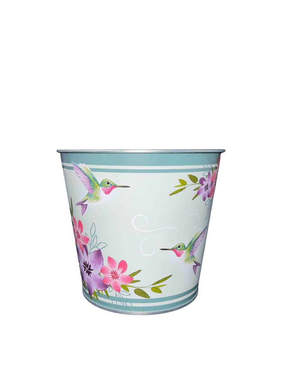 Thompson Wholesale - Wholesale Plant Pot - Hummingbird Floral Metal Pots -- 12 Piece Set2
