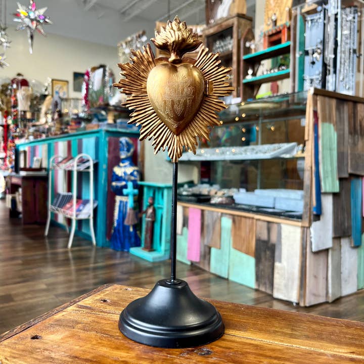 Standing Flaming Sacred Heart for wholesale by Love and Honor Jesus LLC