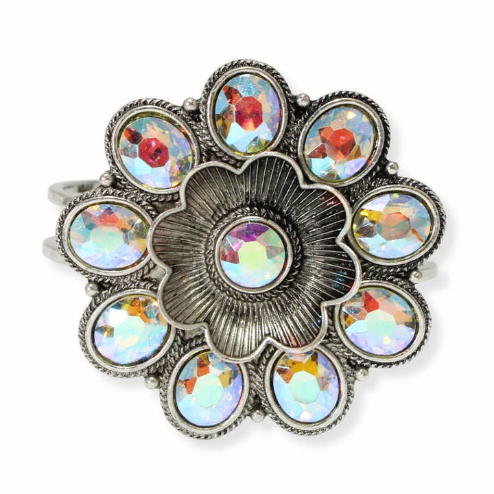 Western Flower Hinged Bracelet for wholesale by SOPHIA WHOLESALE