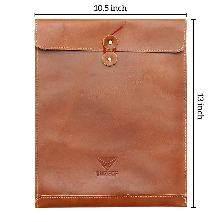 Tuzech Leather - Wholesale Envelopes - Leather Document Holder Mailing Envelope,Office & Work Resume Sales Portfolio Binder Folder-Interview/Legal Document Organizer Handmade (12.5 inches)4