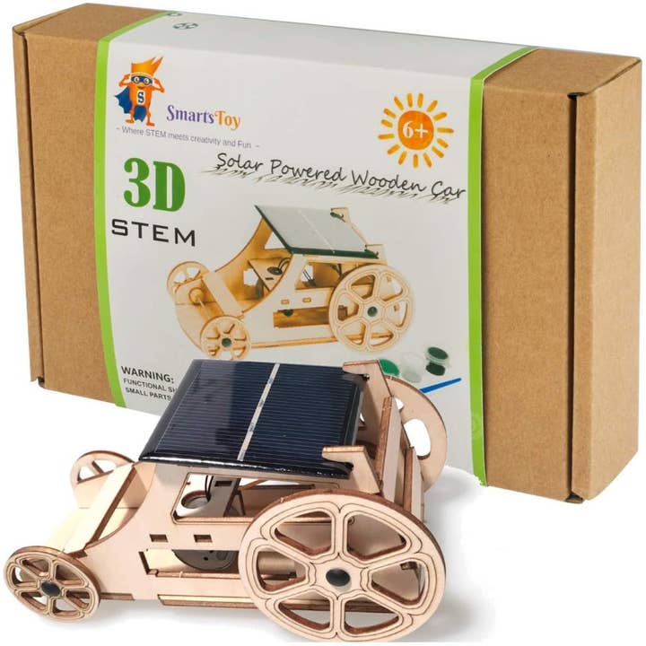 SmartsToy - Wholesale Toy Car/Truck - Kids - Wooden Solar Model Cars to Build for Kids 9-12, Educational