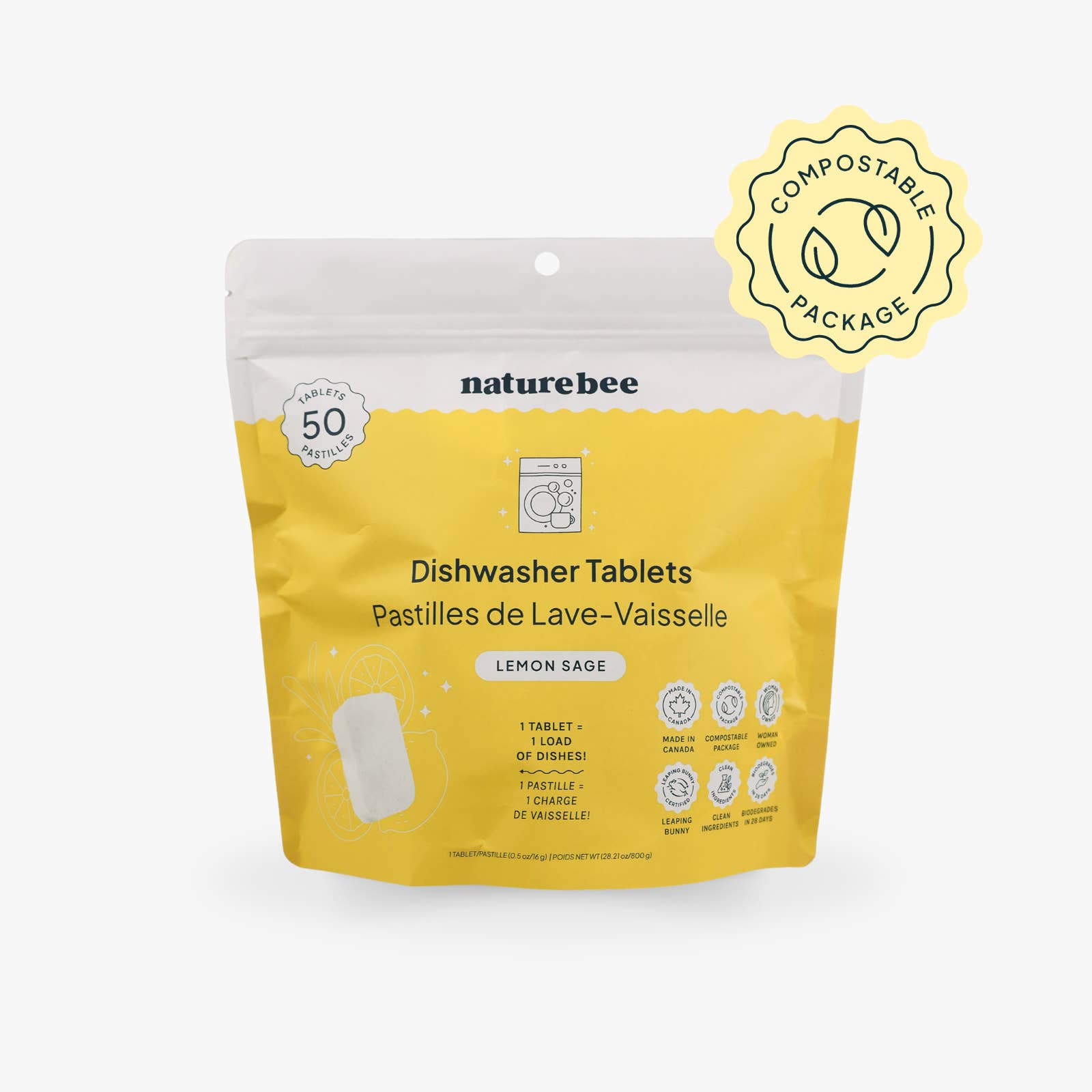 NATURE BEE - Wholesale Dish Soap - Dishwasher Tablets Lemon | MADE IN CANADA | Nature Bee