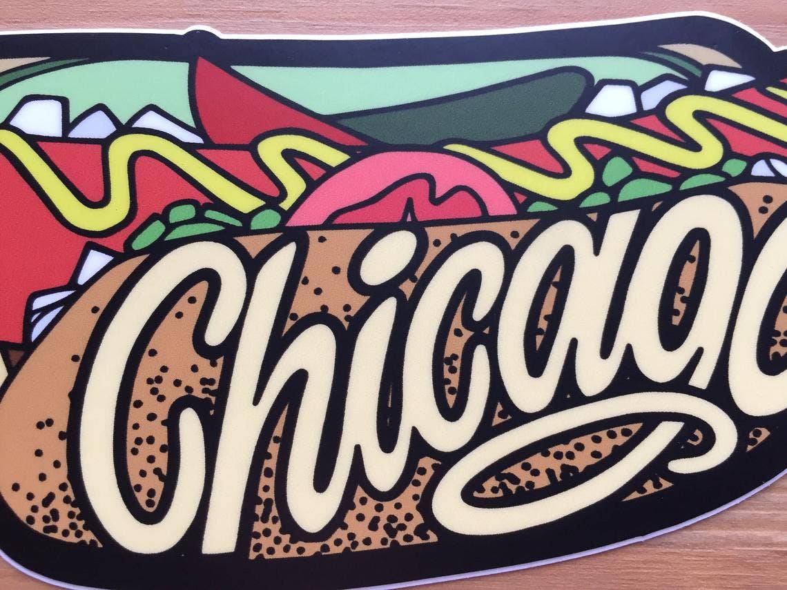 Sprouted Scribbles - Wholesale Sticker - Chicago Sticker - Hot Dog Travel Food9