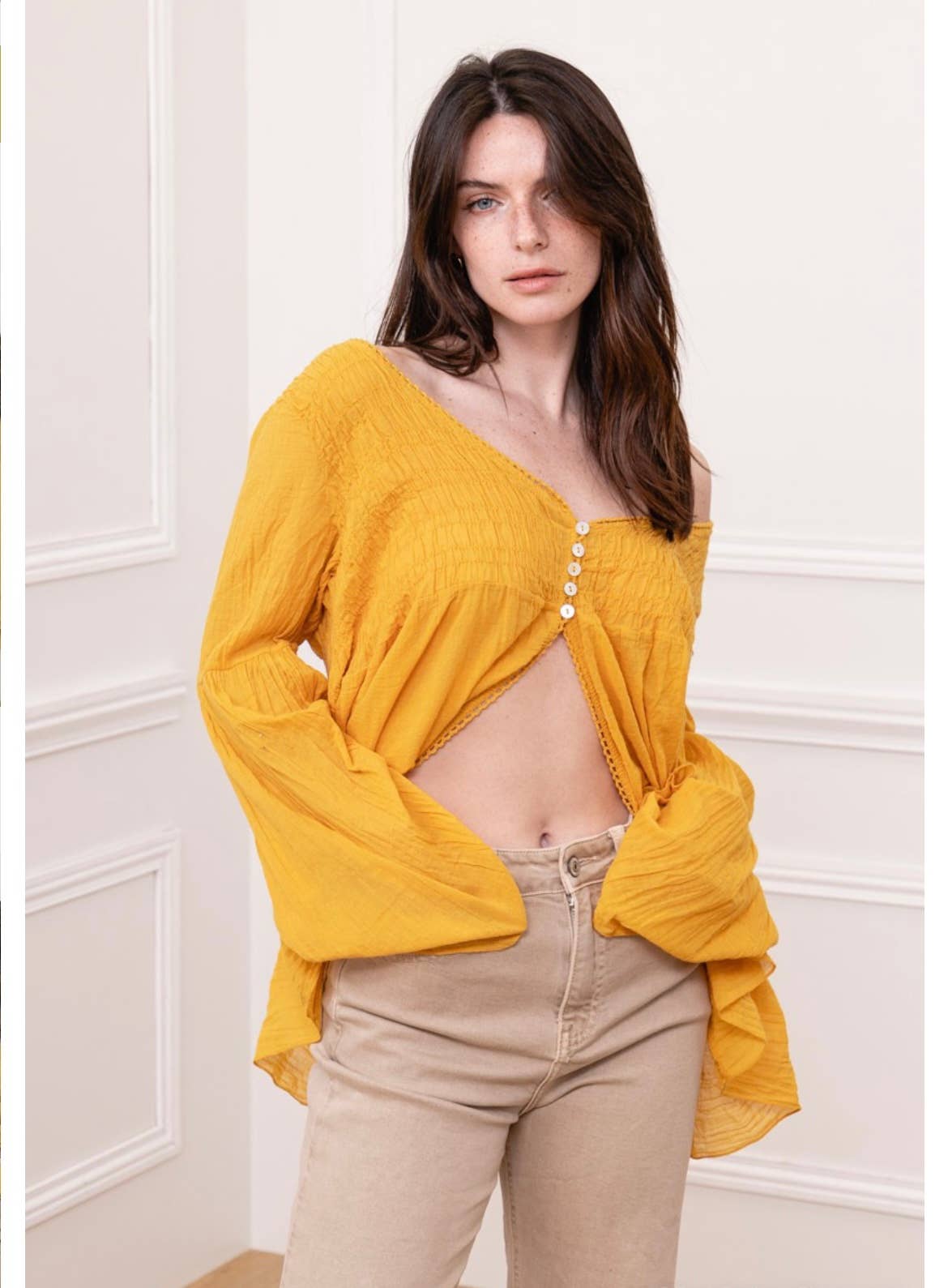 LINEN & COTTON HOUSE - Vente Chemisier – femme - GILET EN COTON 20354  SPRING SUMMER CLOTHING20