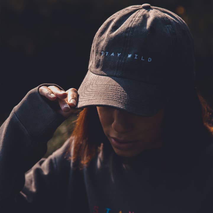 Atticus Poetry - Wholesale Baseball Cap - Women's - Black Cotton Dad Hat – “Stay Wild” Embroidered Cap3