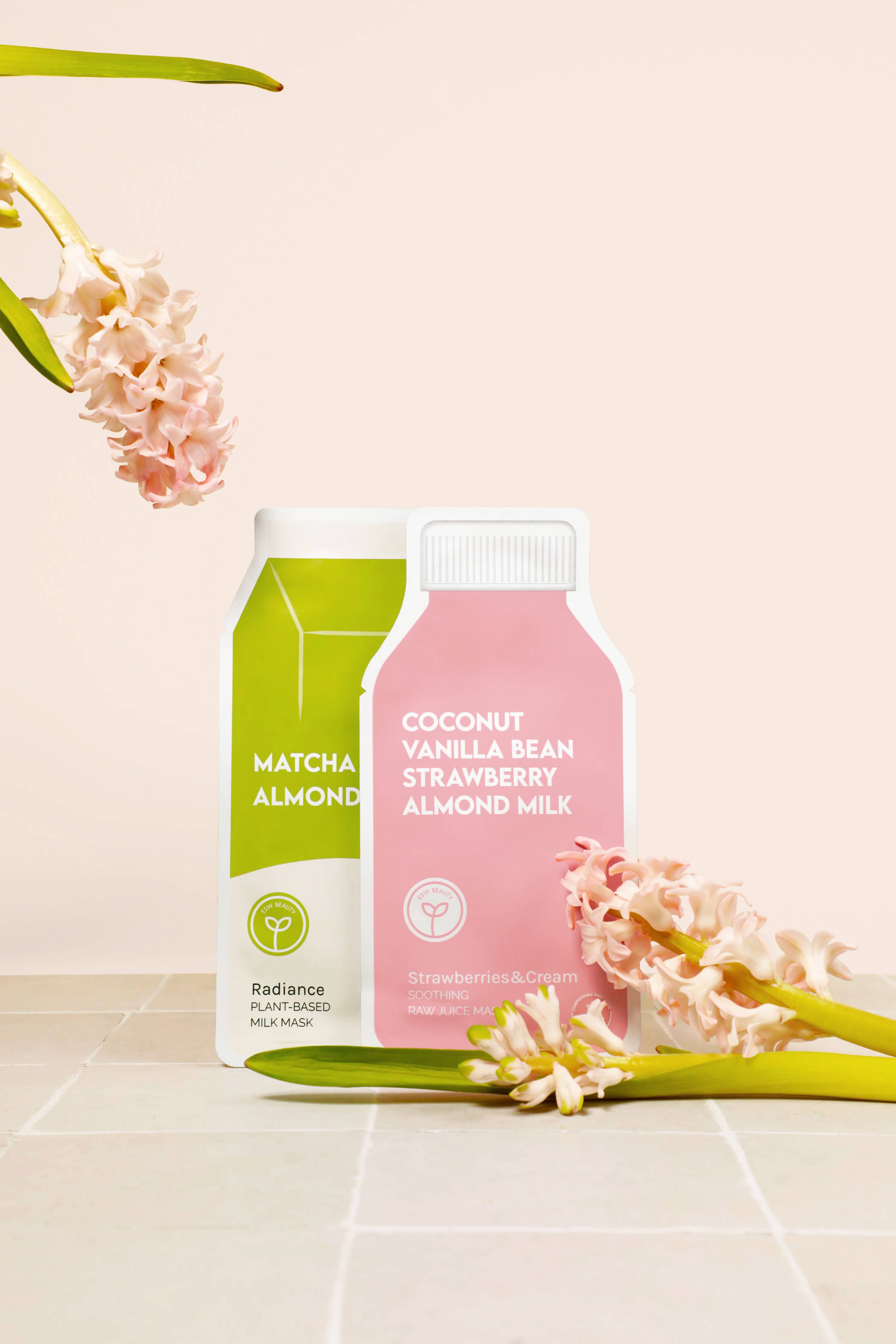 ESW Beauty - Wholesale Skincare Face Mask - Matcha Almond Milk Radiance Plant-Based Milk Sheet Mask6