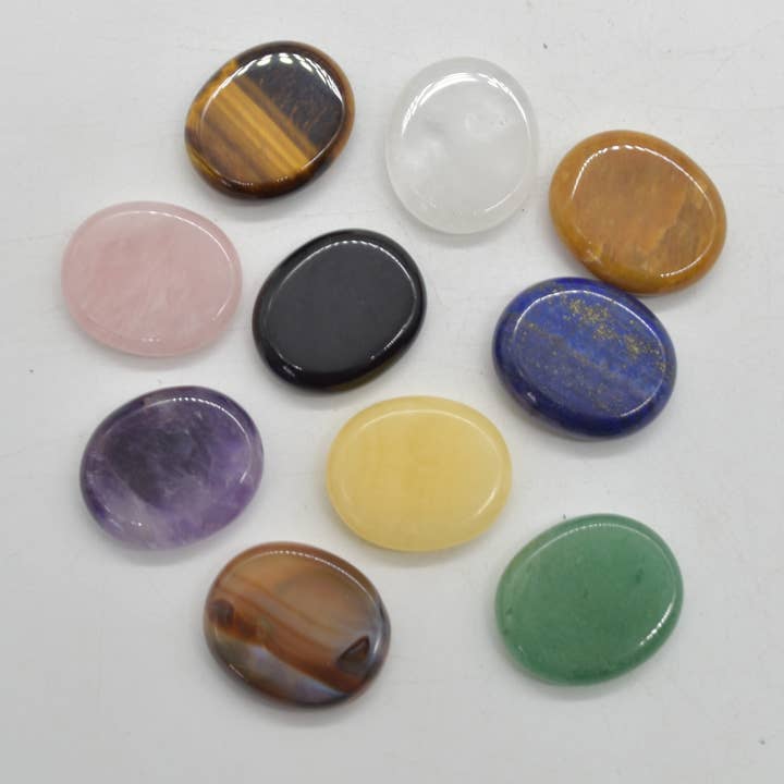 Calder Crystals - Wholesale Spiritual Stone/Crystal - Mini Crystal Oval Thumb Worry Stones - Choose from 10
