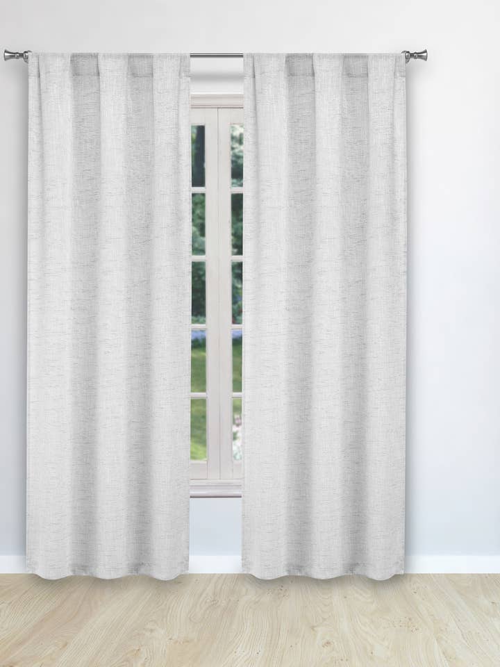Metallic Linen Look Thermal Room Darkening Curtains Set of 2 for wholesale by Duck River