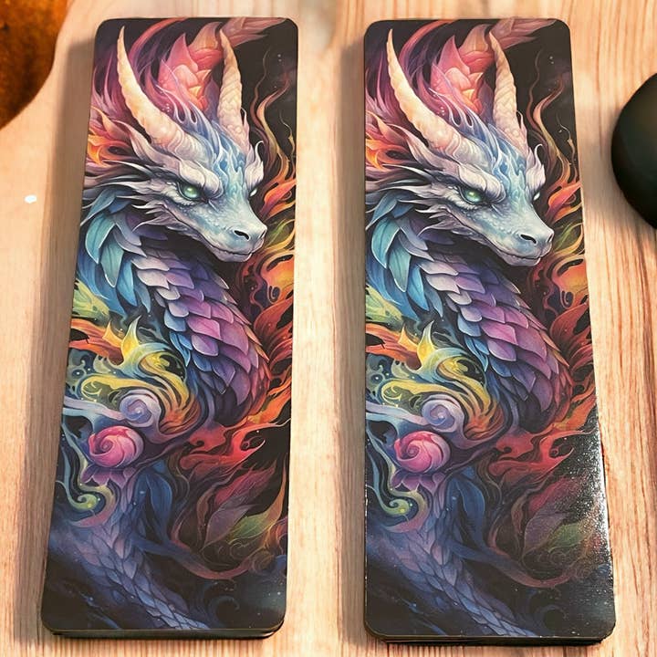 Lovely illustrated printed bookmark, Page Saver, Book Lover Gift, Colourful Dragon for wholesale by simply creative