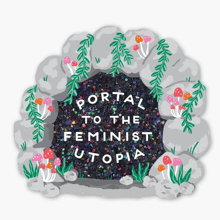 Last chance! Feminist Utopia Glitter Sticker for wholesale by Party of One
