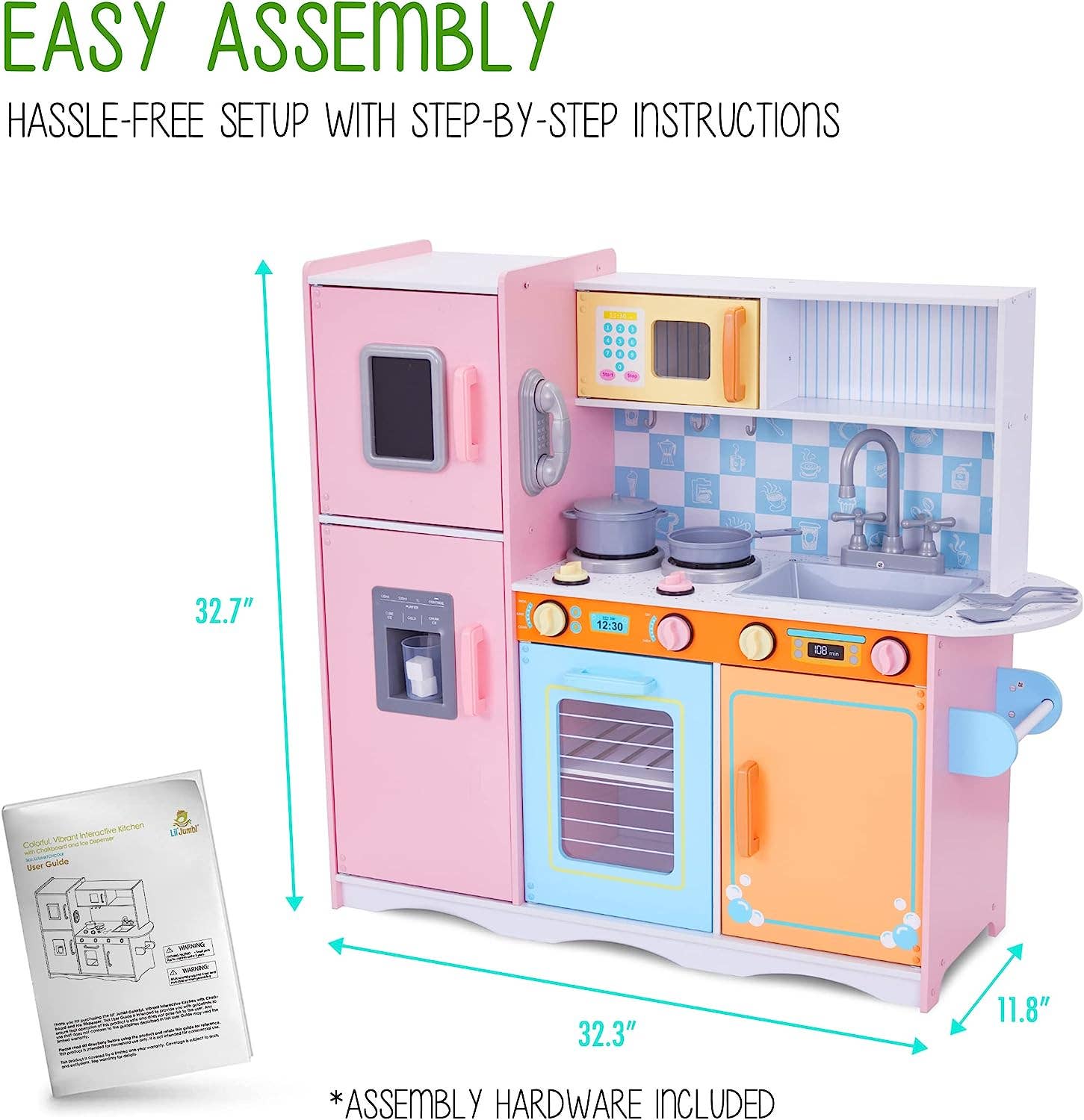 Jumbl - Wholesale Toy Set - Kids - Kids Kitchen Set, Pretend Wooden Kitchen Playset15