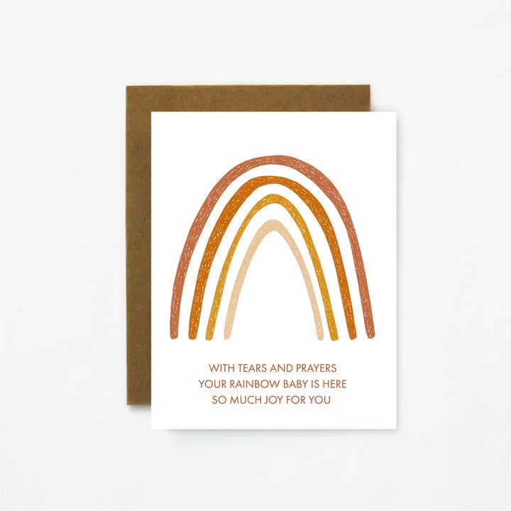 Quiet Lines Design - Wholesale Baby Card - Your Rainbow Is Here