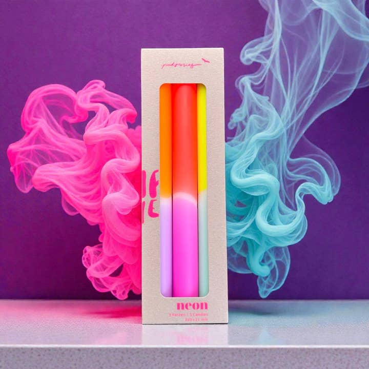 Dip Dye neonkaarsen set - Pastel tulpen voor wholesale door Pink Stories