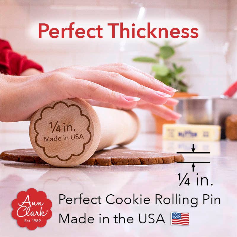 Ann Clark - Wholesale Rolling Pin - Perfect Cookie Rolling Pin 1/4-in. Fixed Depth2