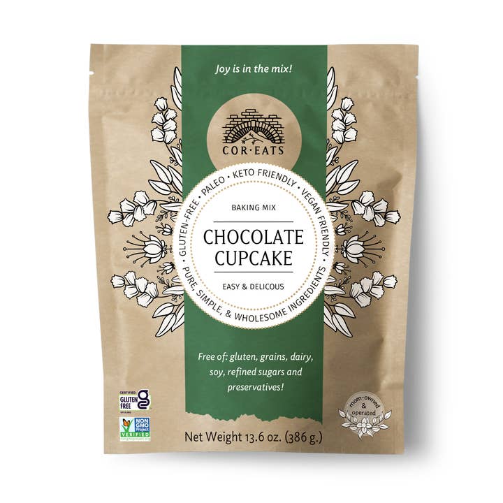 CorEats Mixes, Inc. - Wholesale Cake Mix - Chocolate Cupcake Mix: gluten free, grain free, dairy free