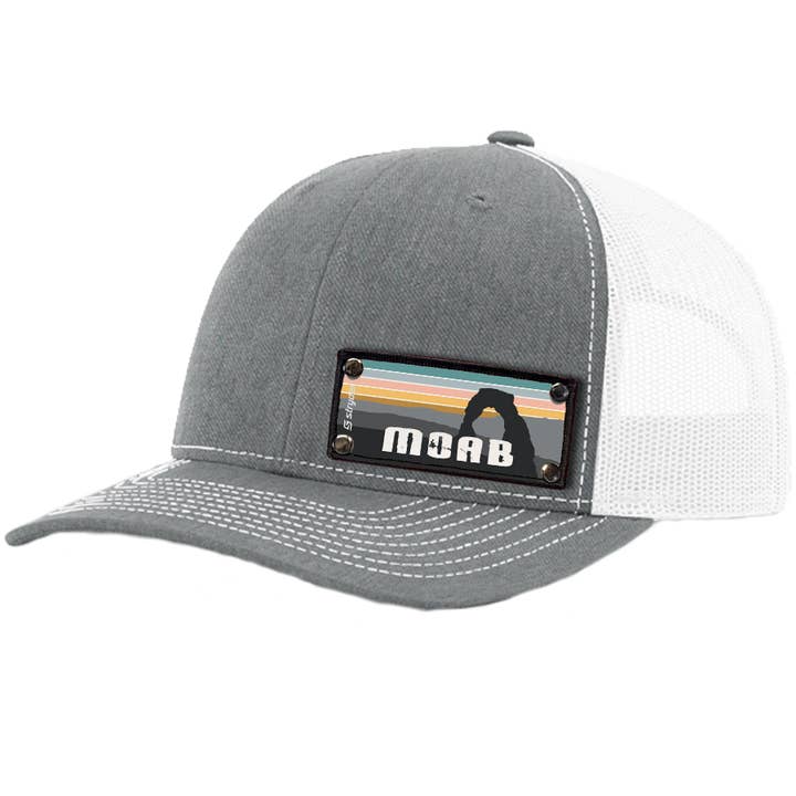 Moab Sunset Coral on RCH112 Heather Gray and White for wholesale by Stryder Gear