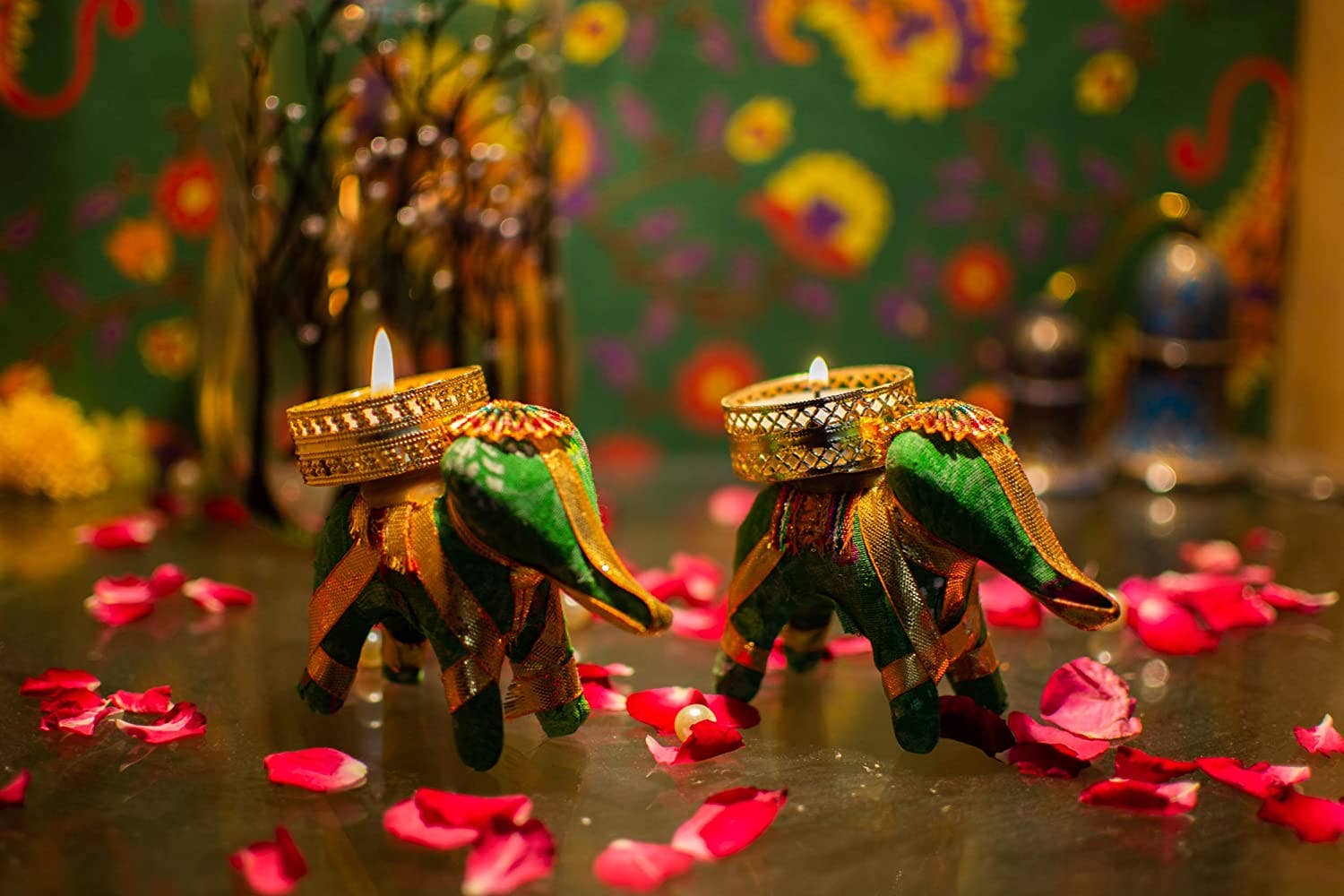 El'Cobre-Ecozonelifestyle - Venta al por mayor Candelabros - Set de 2 portavelas artesanales en forma de elefante para vela tealight13