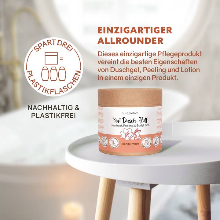 puremetics GmbH - Wholesale Body Wash/Shower Gel - 3-in-1 shower fluff 'almond milk'