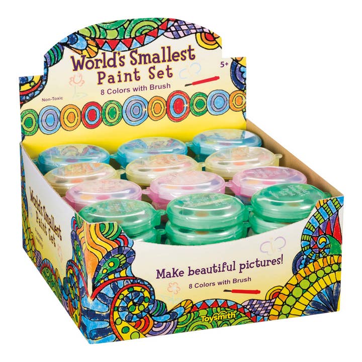 Toysmith - Wholesale Art Set - Kids & Baby - Mini Watercolor Paint Set, 8 Colors With Brush, Party Favors