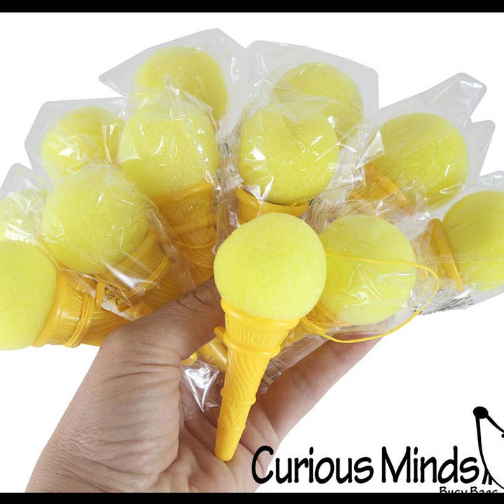 Curious Minds Toys - Wholesale Classic toy – Kids - 1 Mini Ice Cream Cone Shooter Popper Toy - Foam Ball Shoots6