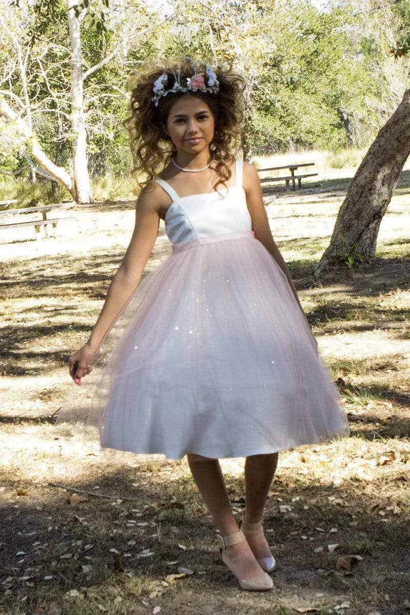 Petite Adele - Vente Robe – enfant - Robe Chloe en satin avec jupe en tulle pailleté3