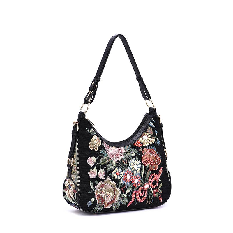 Mellow World - Wholesale Shoulder Bag - Women's - Flower Shop Hand Beaded Hobo Bag1