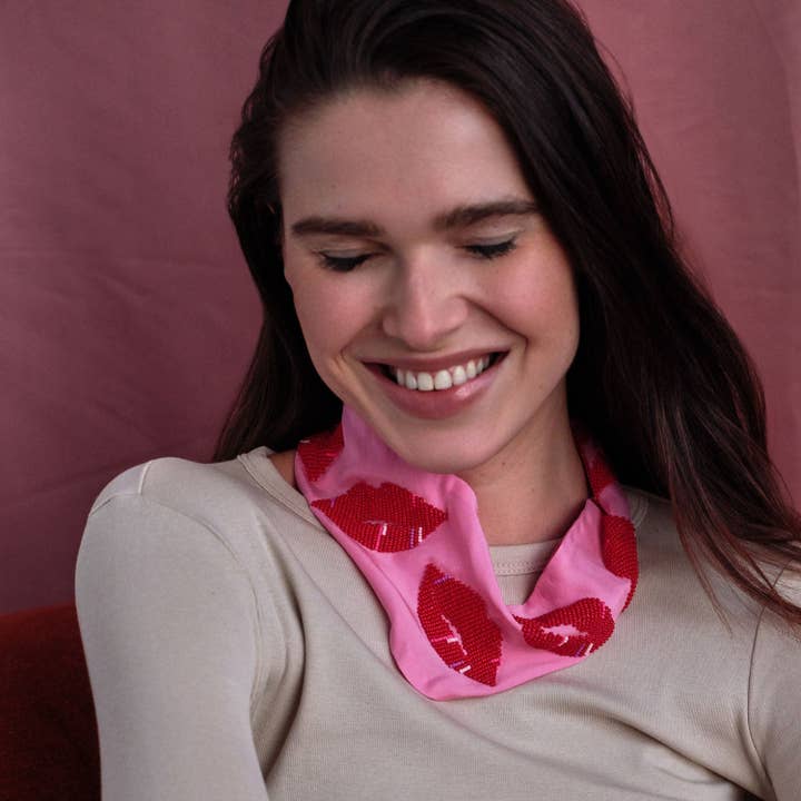 Pink Venus Mini Scarf Necklace for wholesale on Faire