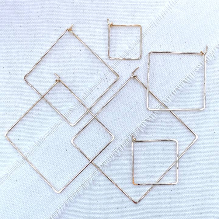 Square FACET Hoops for wholesale by Hoops by Pliers & String