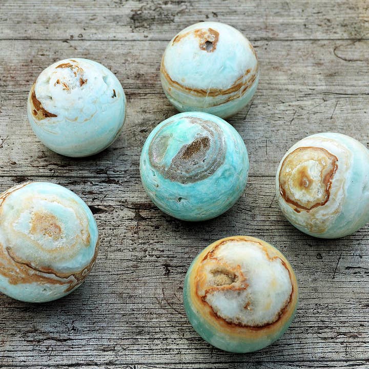 Kaia & Crystals - Wholesale Spiritual Stone/Crystal - XL Caribbean Calcite Sphere (65mm - 100mm)2