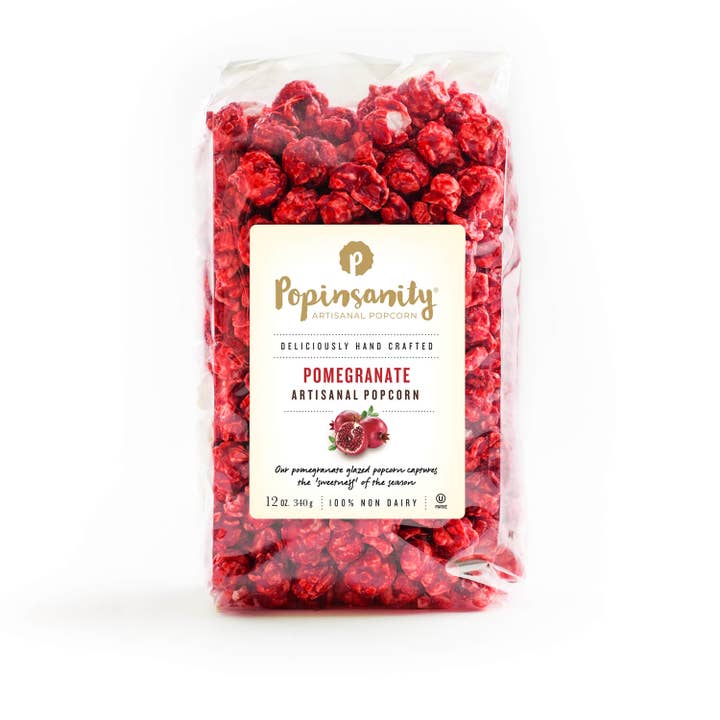 Popinsanity Popcorn & Confections - Wholesale Popcorn - Pomegranate Gourmet Popcorn - Rosh Hashanah Gift - Large Bag