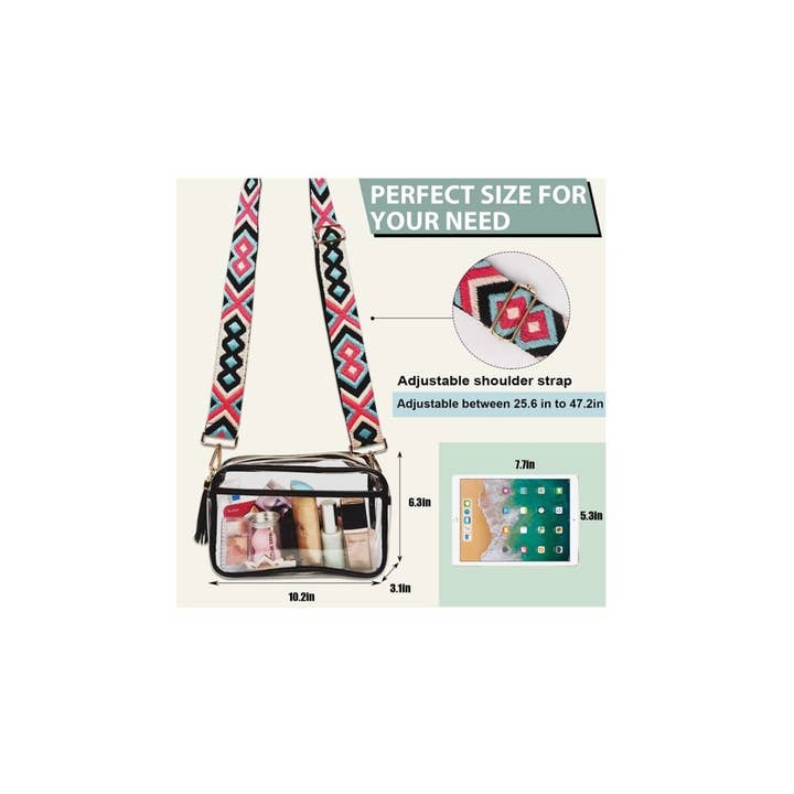 Vanilla Monkey - Wholesale Crossbody Bag - Women's - Clear Fanny Pack Stadium Approved Crossbody Bag
