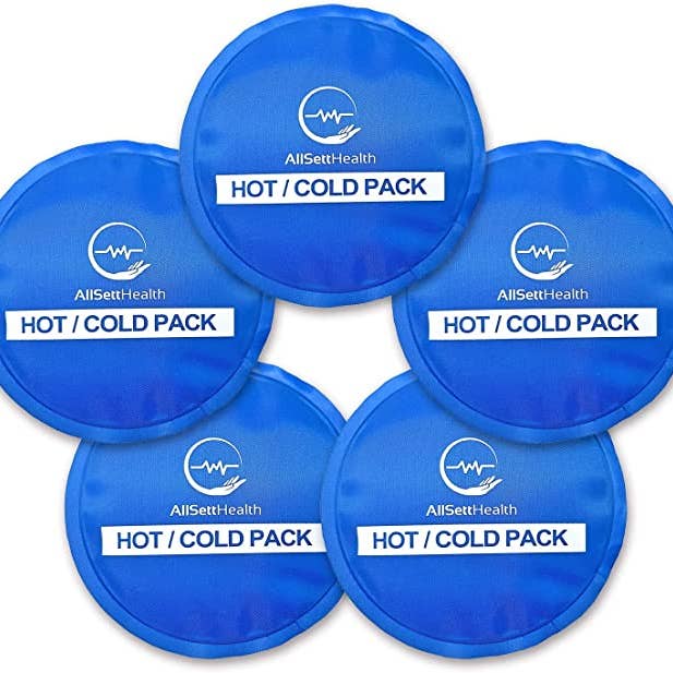 Reusable Round Hot & Cold Gel Ice Packs for Injuries, 5 Pack for wholesale by AllSett Health