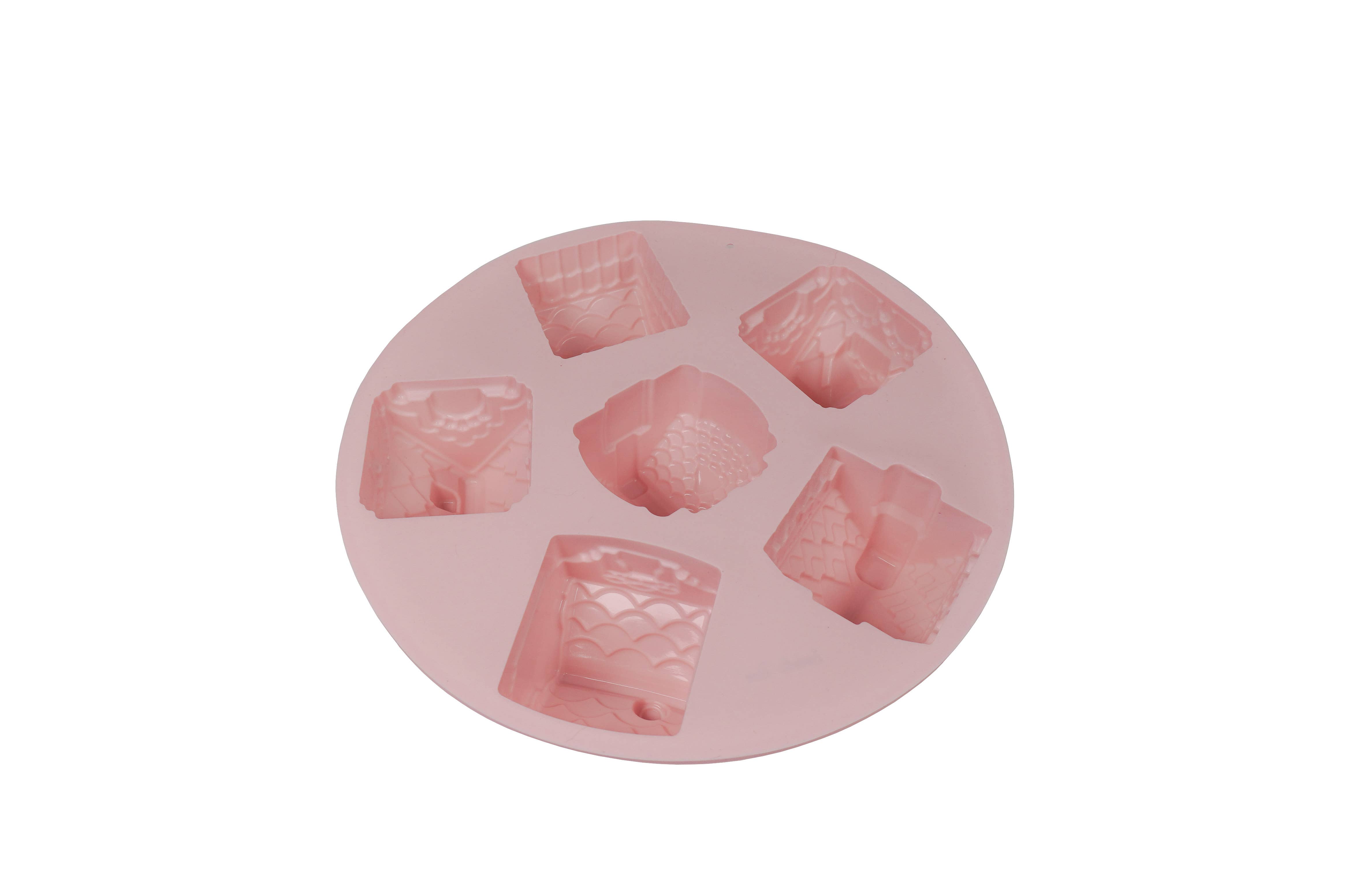 Isabelle Rose - Wholesale Cake Pan - Pastel pink silicone baking mold houses 26,5x6 cm1