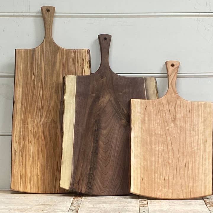 Petermans Boards and Bowls Inc. - Wholesale Serving Tray - 15" BLACK WALNUT SERVING BOARD W/ HANDLE3