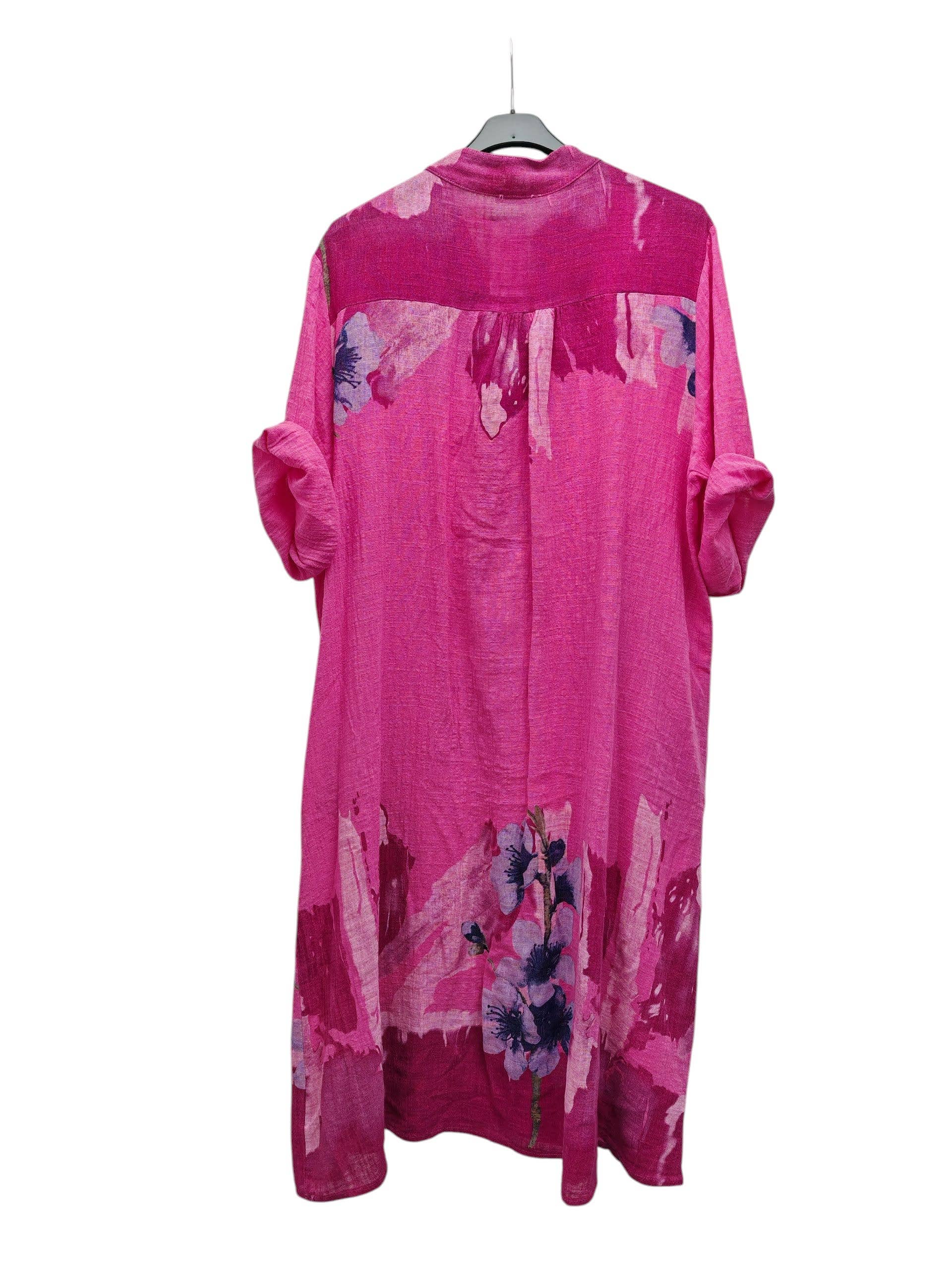 Superbia - Vente Robe – femme - Robe en coton premium taille unique italienne à imprimé floral avec deux poches6