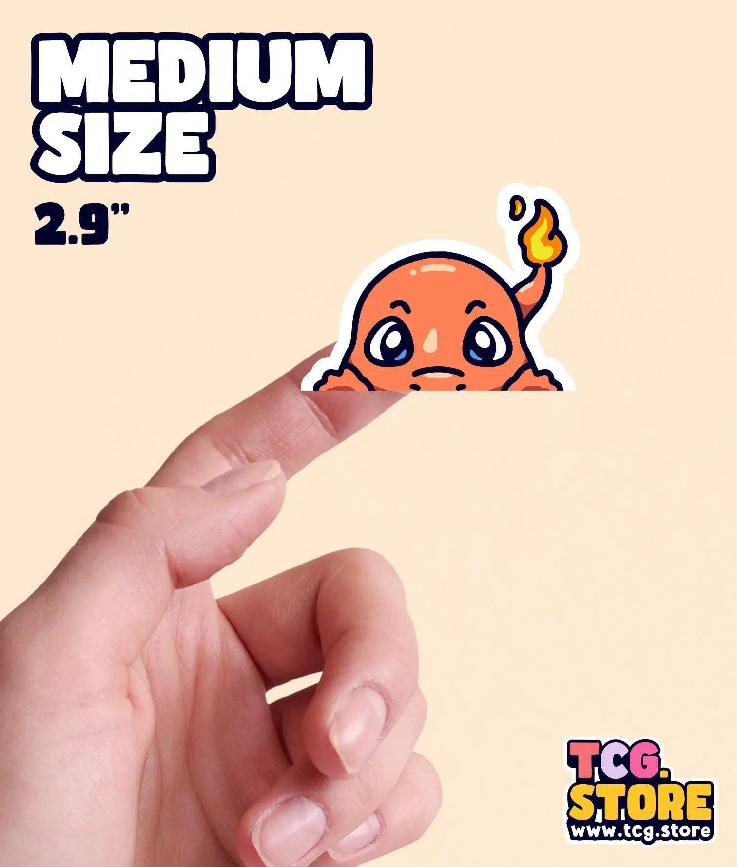 TCG.Store - TCGDOTSTORE - Wholesale Sticker - Charmander Peeking Pokémon Sticker1