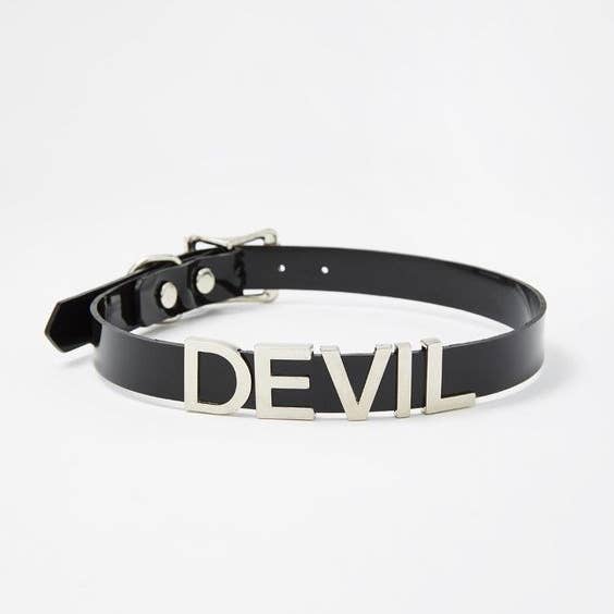 Funk Plus - Wholesale Choker/Collar - FC291 GENUINE LEATHER STAINLESS STEEL LETTER NAME FETISH CHOKER30