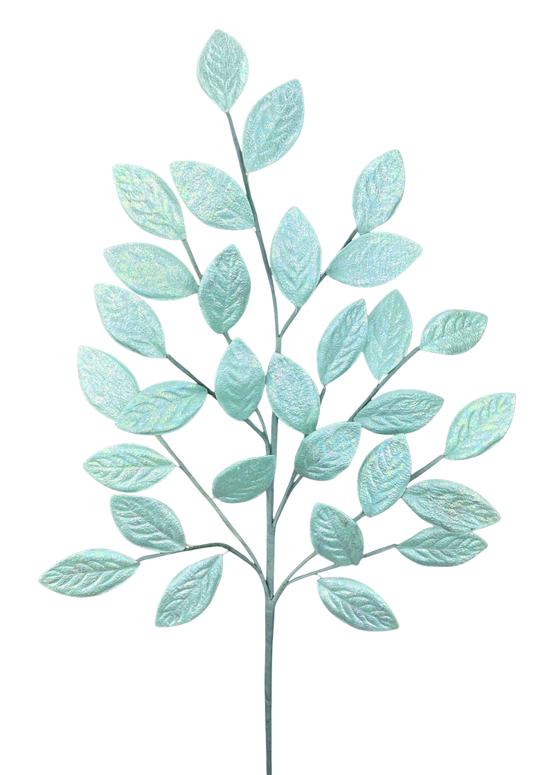 Trendy tree - Wholesale Artificial Flowers - H30 Mint Glossy Leaves Spray  86296MINT0