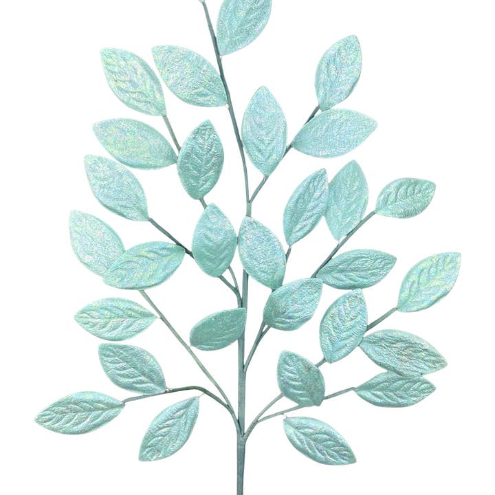 Trendy tree - Wholesale Artificial Flowers - H30 Mint Glossy Leaves Spray 86296MINT