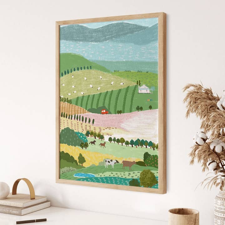 Australian Landscape Wall Art Print - Country by Suki McMaster for wholesale by Suki McMaster