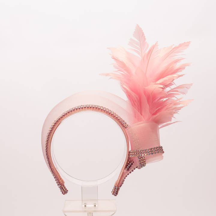 KaKyCo - Wholesale Fashion Headband - Women's - Feather, Rhinestone, Crinoline Embellished Headband | AJ849H8