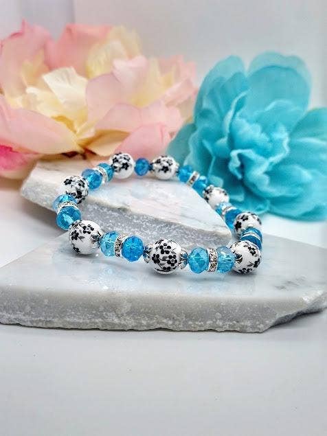 Bad Apple Designs - Wholesale Beaded bracelet - Sterling Silver Hydrangea Bracelet Adjustable Handmade Gift