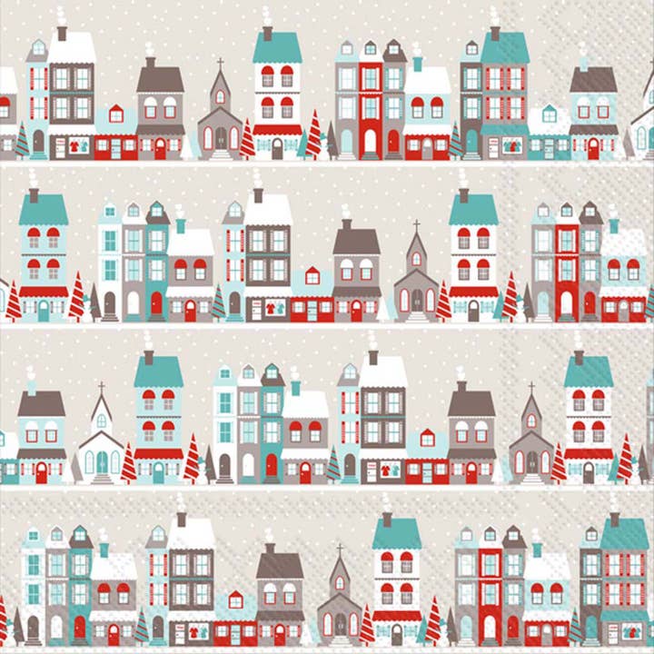 Servilletas de papel para almuerzo, 20 unidades, Winter Village Christmas para venta al por mayor de Boston International