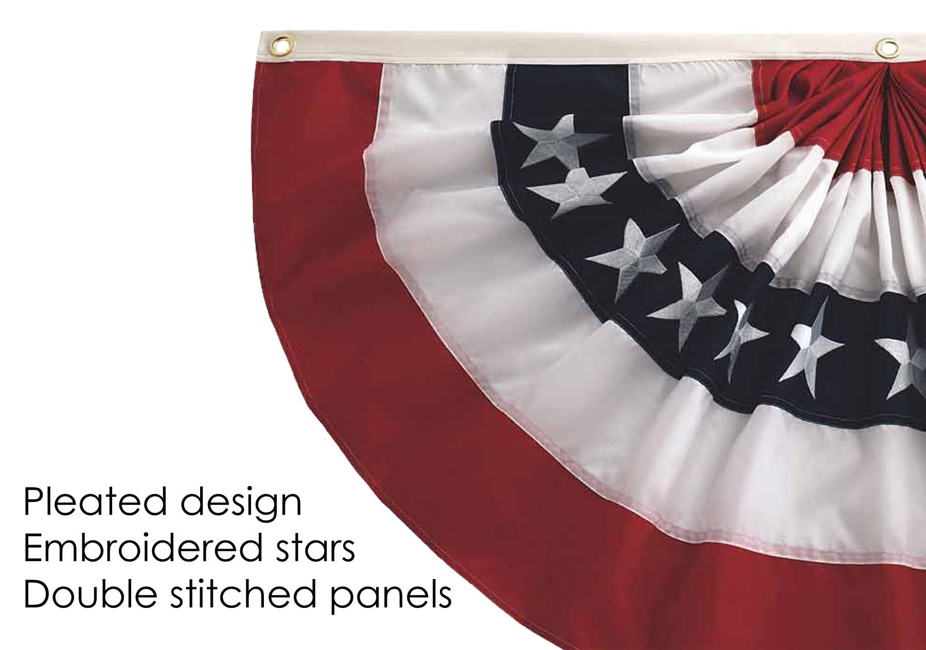 In the Breeze, LLC. - Wholesale Bunting/Garland - Pleated Fan Patriotic Bunting, 3' x 6'1