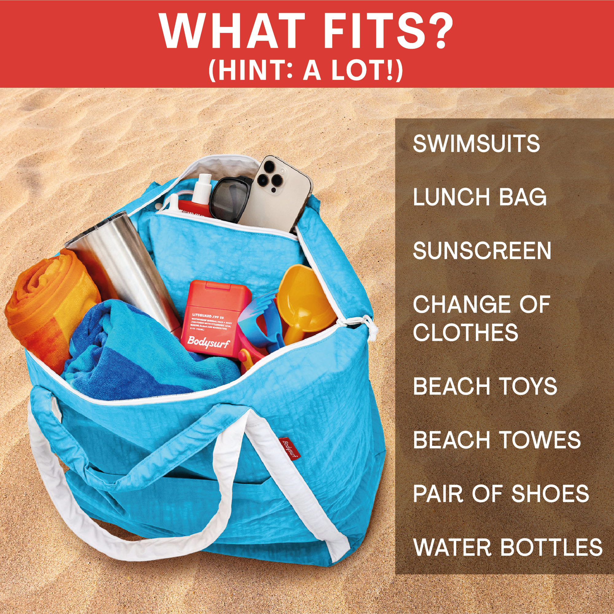 Bodysurf – Saco de praia por atacado – Bolsa de Praia Impermeável Extra Grande em Nylon Ripstop9