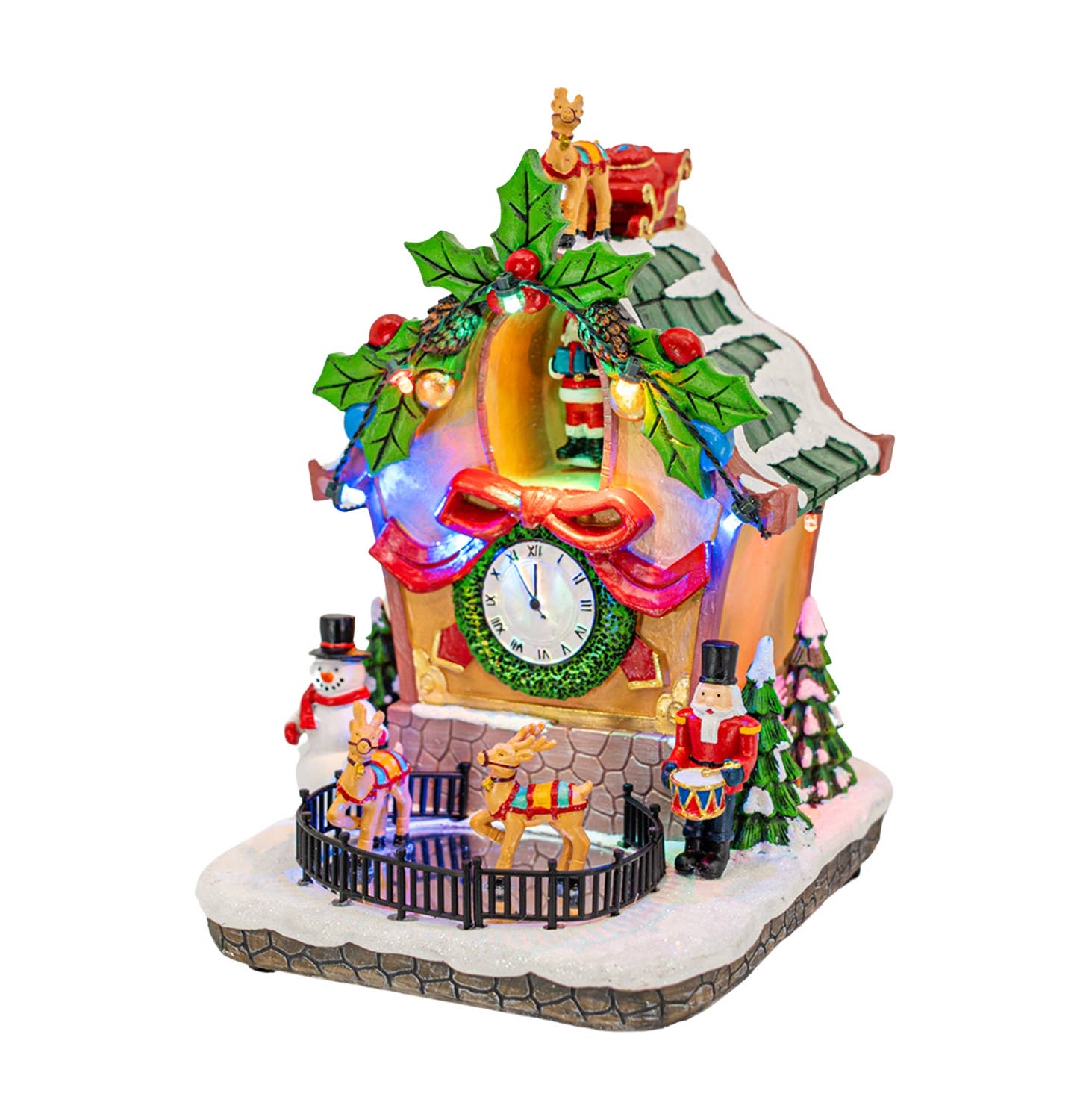 multicolor Christmas Village - Holiday Cuckoo Clock Santa for wholesale on Faire2