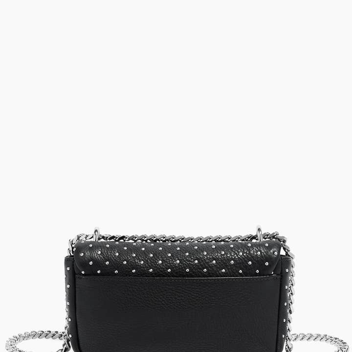 Black with Shiny Silver Studs Chain Reaction Novelty Mini Shoulder Bag for wholesale on Faire