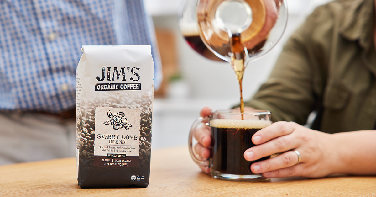 Jim's Organic Coffee - Wholesale Coffee Beans - Jim's Organic Coffee - Sweet Love Blend - 5 LB Bulk1