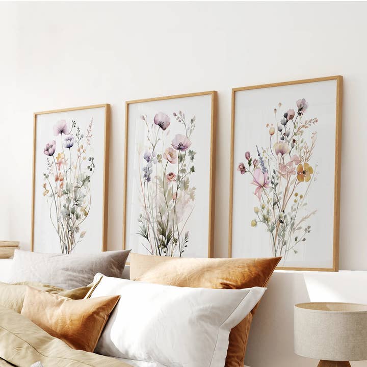 Floral Watercolor Wall Decor. Elegant Wildflowers Print for wholesale by Art Lane