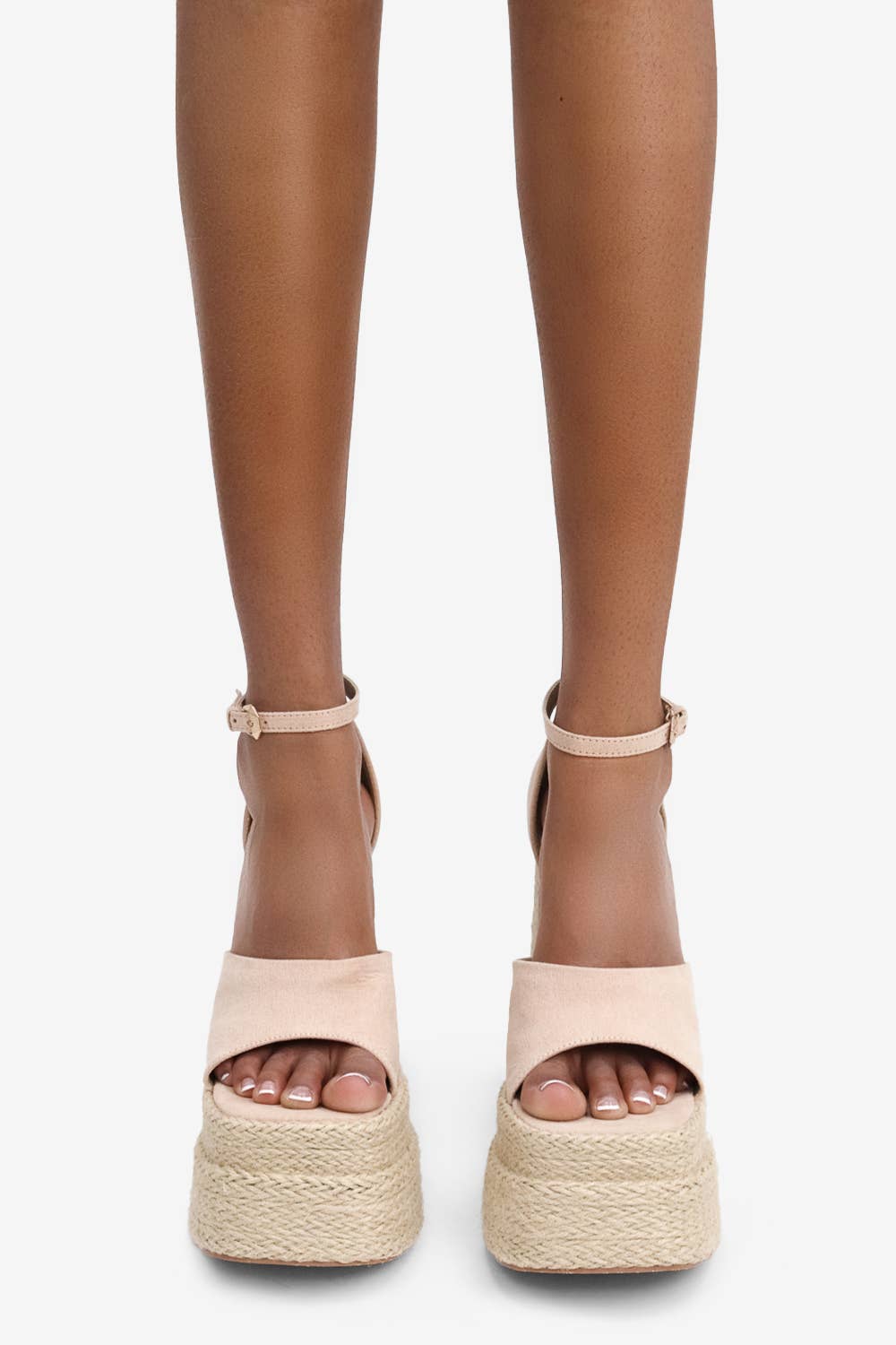 Lemonade Shoes – Großhandel Plateauschuhe – Damen – ALESSIO - Plateausandalen aus Raffia, Knöchelriemen, Sommer Beige11